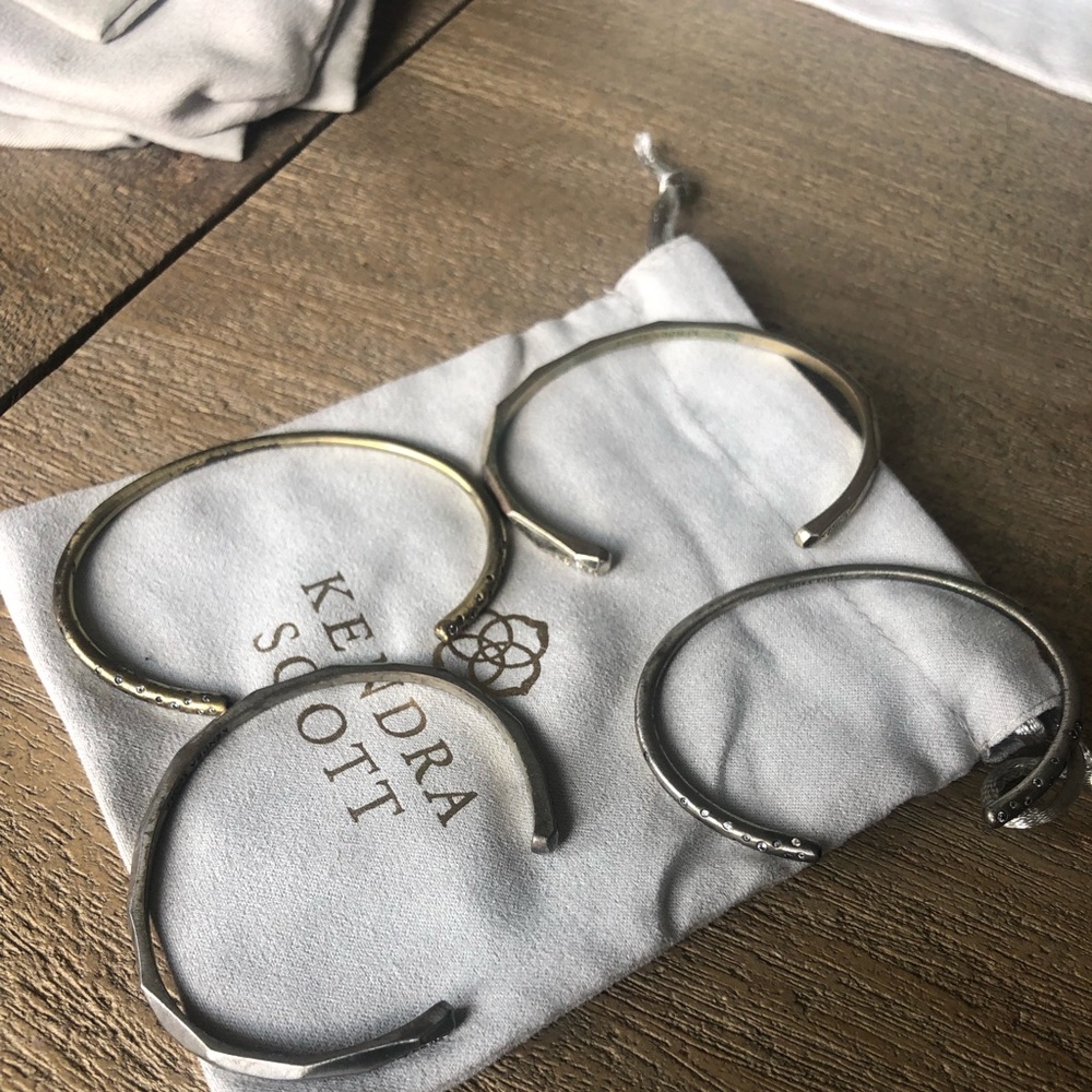 Kendra Scott Zorte pinch bangles in Mixed Metal CZ